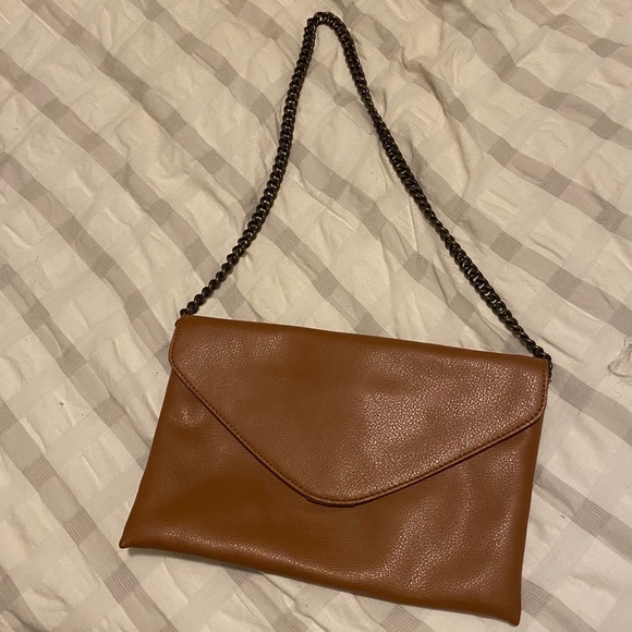 J. Crew Handbags - J.Crew brown leather envelope purse